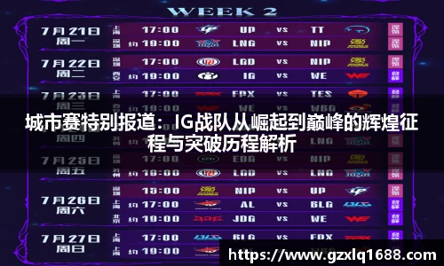 城市赛特别报道：IG战队从崛起到巅峰的辉煌征程与突破历程解析